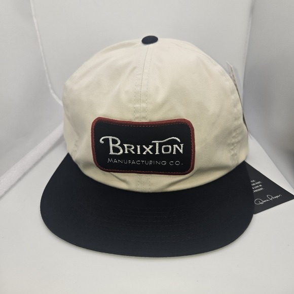 Brixton Other - Brixton Grade Hp Snapback Hat in Off White with Black NWT